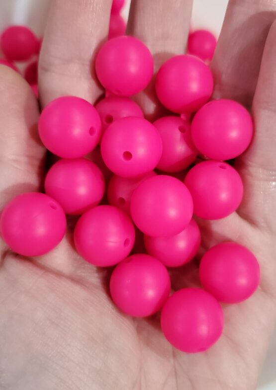 *Bright Fuchsia 15MM Silicone Bead (Q-4) - Image 2