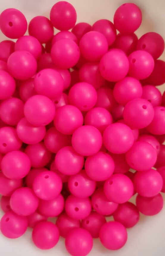 *Bright Fuchsia 15MM Silicone Bead (Q-4)