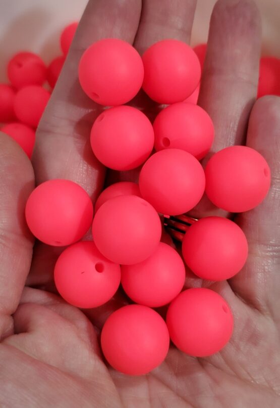 *Shocking Pink 15MM Silicone Bead (Q-2)