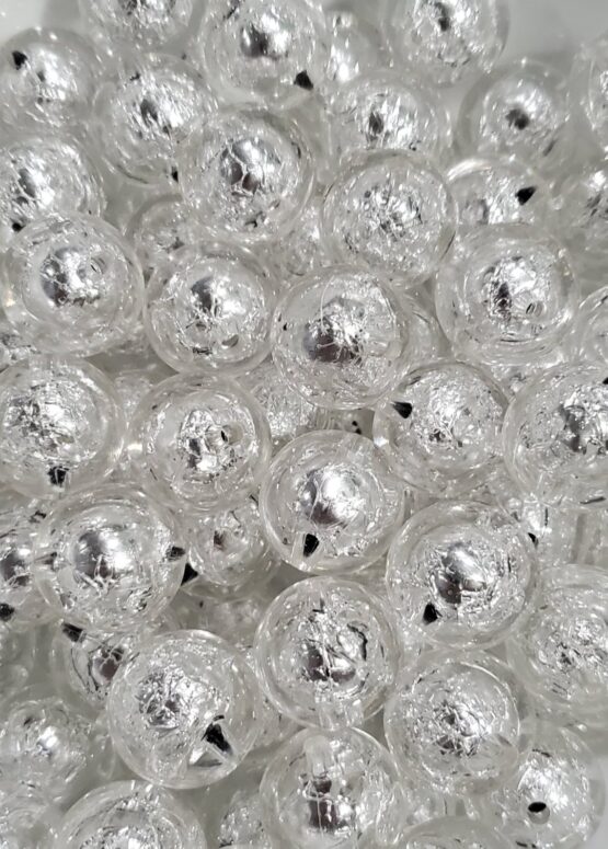 *Clear w/Silver Foil 20MM Bead (5-B)