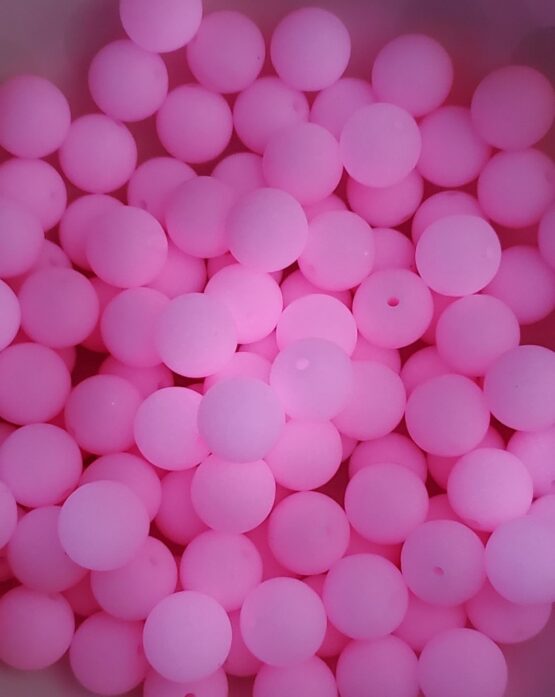 *Glow Pink 15MM Silicone Bead (E-4) - Image 3