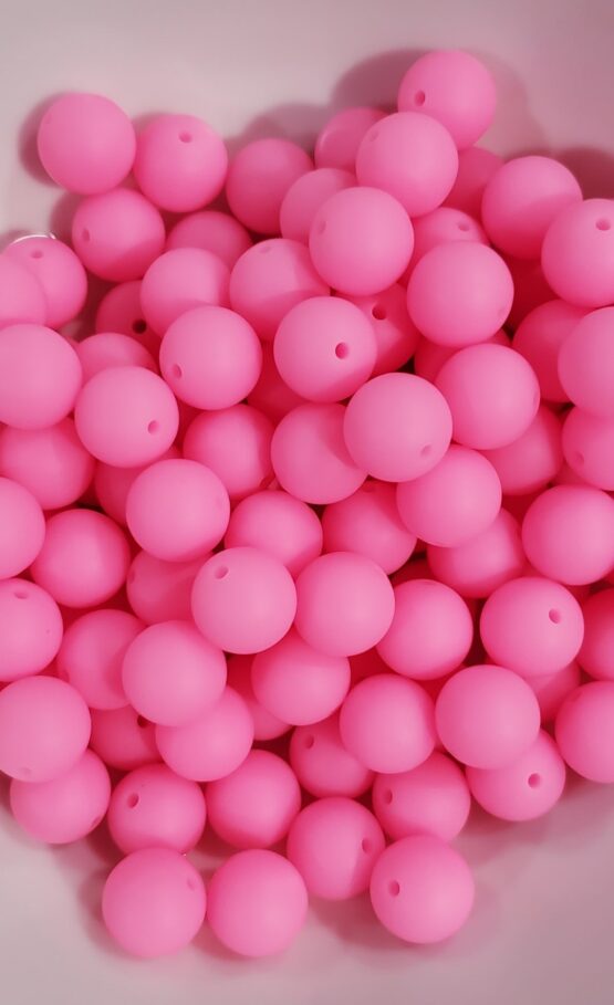 *Glow Pink 15MM Silicone Bead (E-4) - Image 2