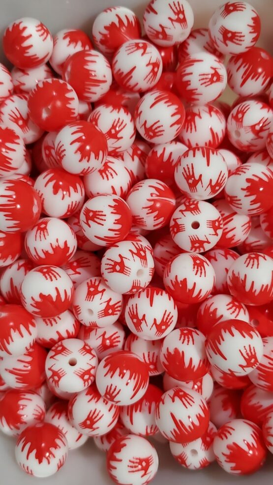 *Bloody Hand 15MM Silicone Bead (16-A)