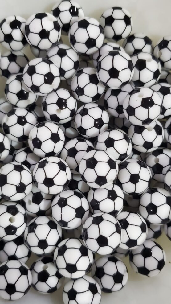 15MM Soccer Ball Silicone Bead (16-A)