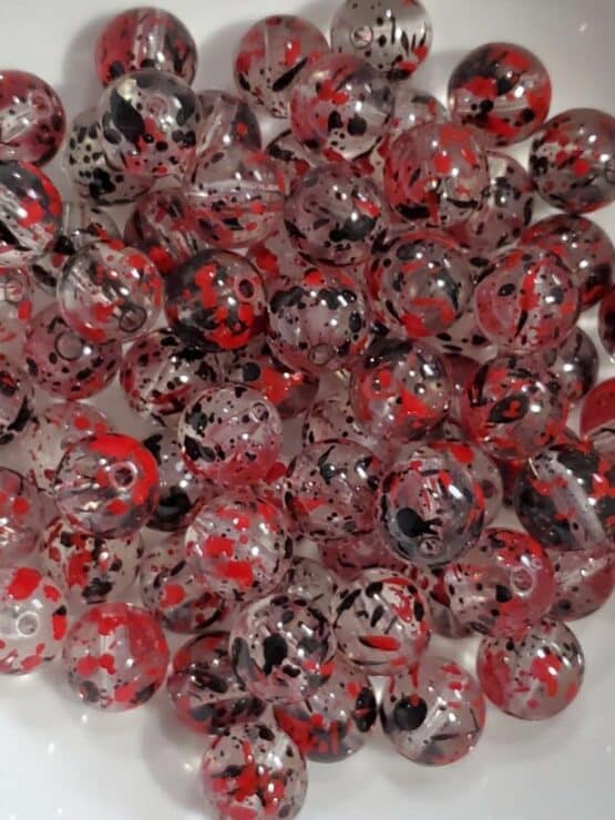 *Clear Splatter 15MM Chucky Bead (2 colors available)