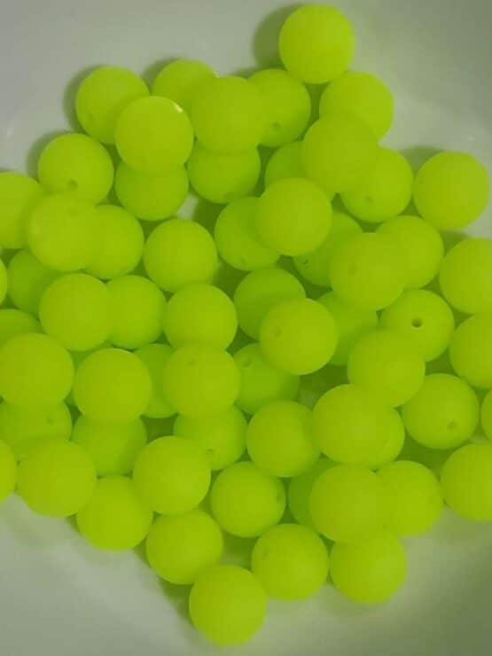 *Neon Yellow 15MM Silicone Bead (D-3)