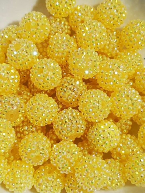 *Jelly Yellow 20MM Rhinestones Bead (D-6)