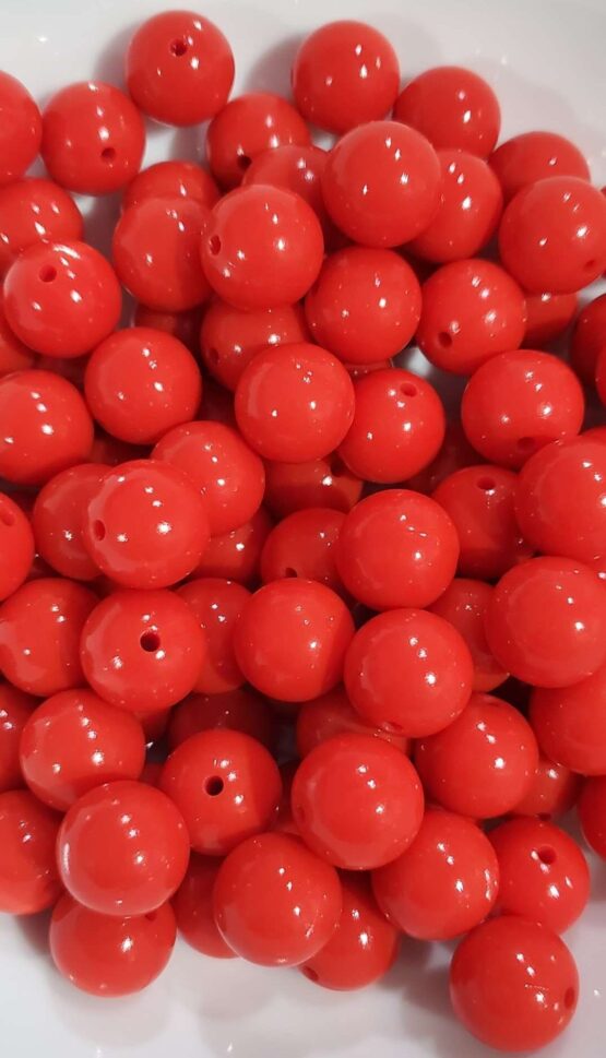 *Shiny Red 15MM Silicone Bead (29-D)