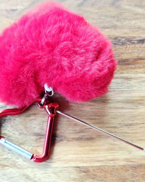 Heart Pom Pom Beadable Keychain